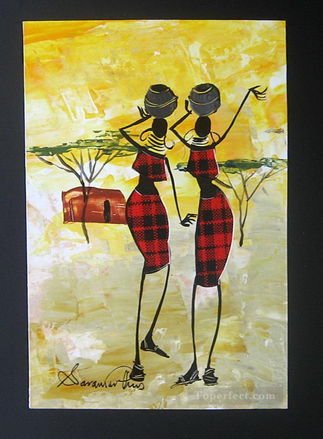 Shiundi Les Gossipers Afriqueine Peintures à l'huile
